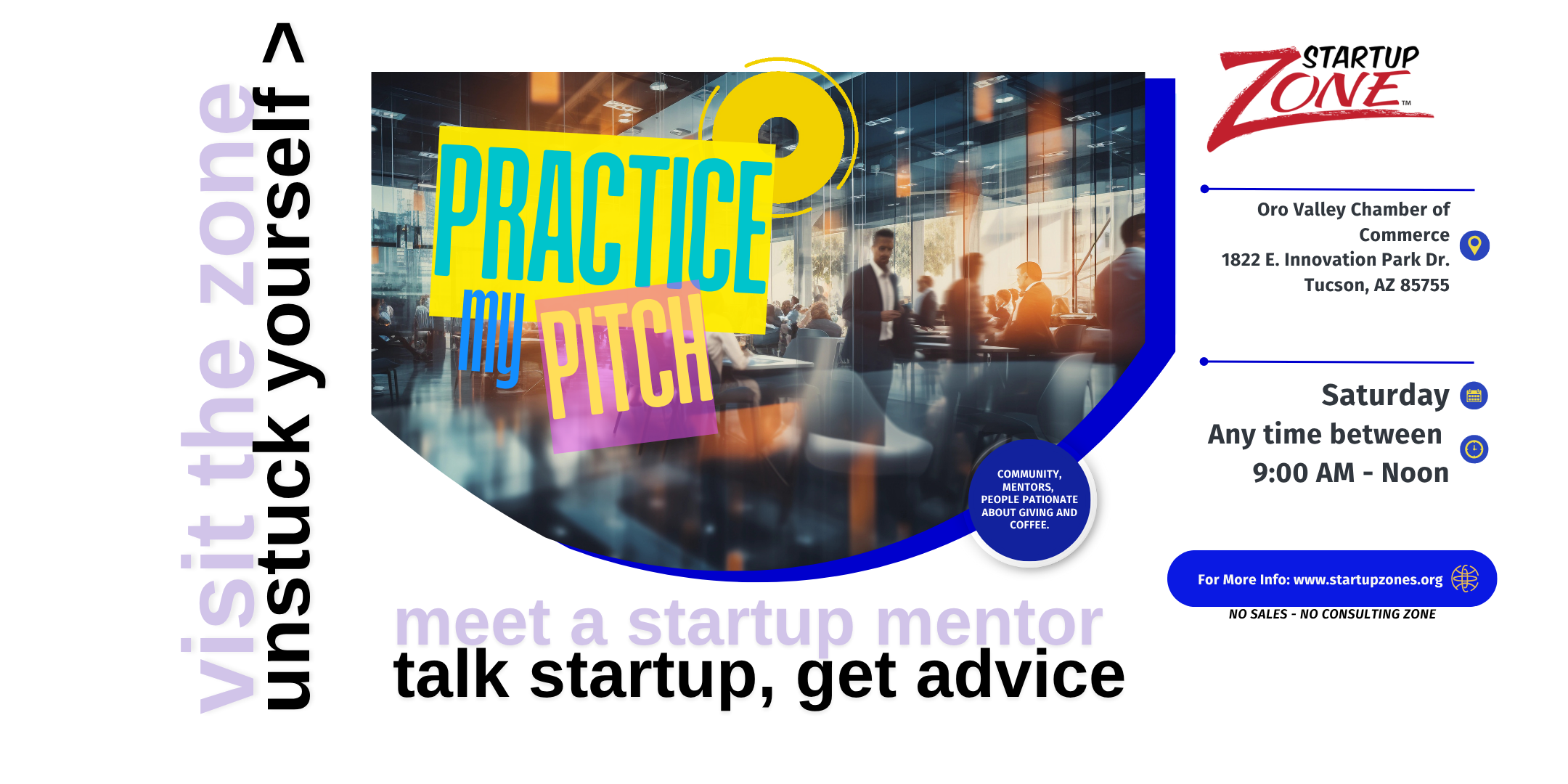 Startup Zones Practice your pitch saturday